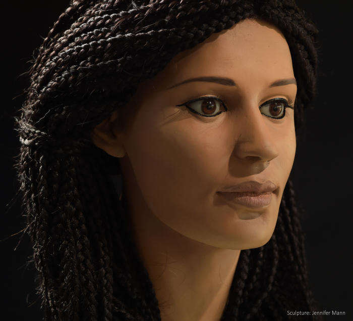 Reconstruction of ancient Egyptian woman nicknamed "Meritamun."