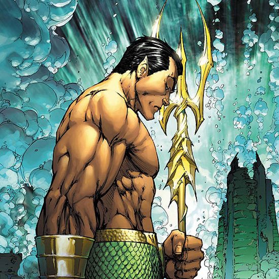 Prince Namor posed underwater with his trident. 