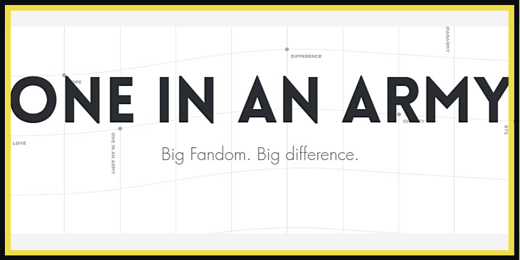 One In An ARMY is one of the largest, if not the largest, fan collective for ARMY looking to make a difference in the world. Photo credit: One In An ARMY