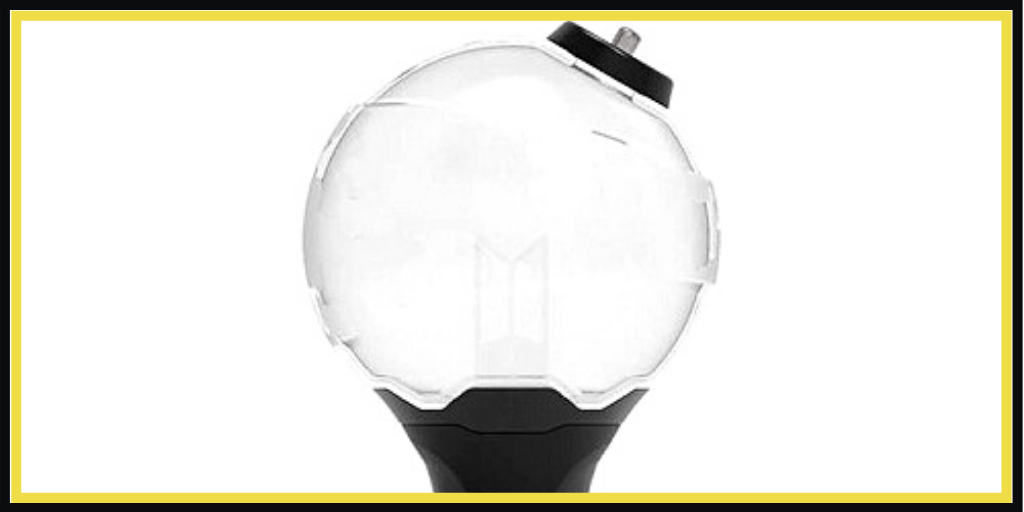 The official BTS light stick, one of the biggest symbols of BTS fandom merch. Photo credit: KPop Merchandise Guide