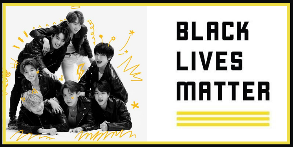 BTS gave $1 million to the grassroots organization Black Lives Matter to help combat police brutality and fight for modern American civil rights. Photo credits: Big Hit Entertainment, Black Lives Matter