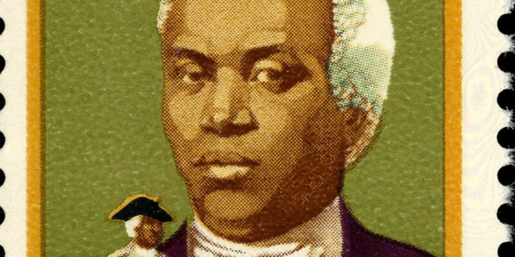 Portrait (probably speculative) of Benjamin Banneker. (Photo credit: U.S. Postal Service) One of the Black people who were affected by Hamilton and the Founding Fathers. 