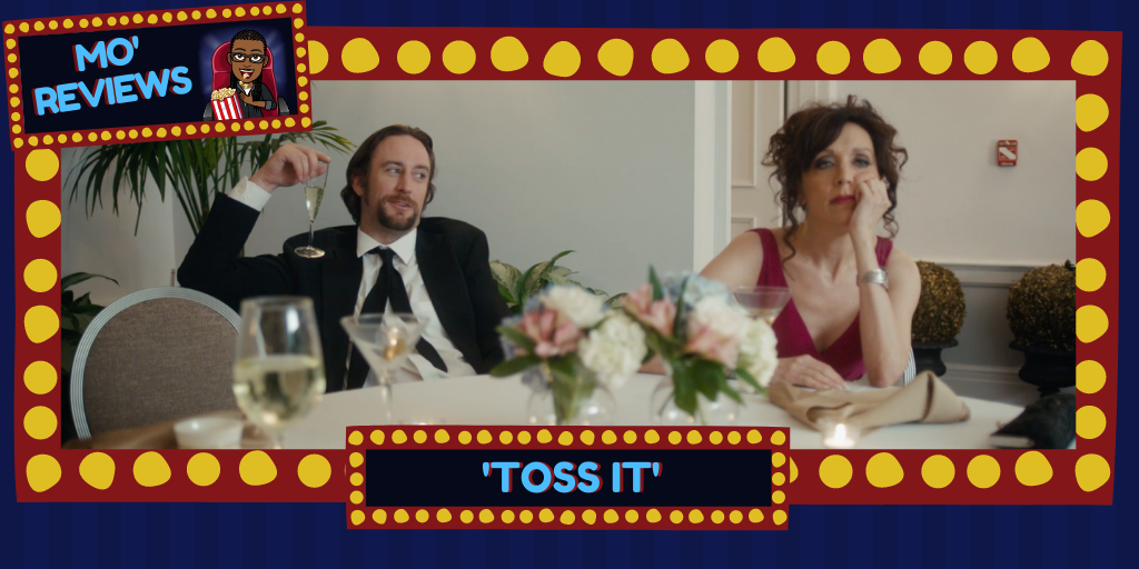 Phil Burke and Michele Remsen in Toss It as Finn and Emily, miserable at Finn's brother's wedding.