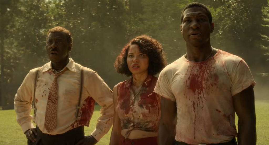 Courtney B. Vance, Jurnee Smollett and Jonathan Majors as Uncle George, Letitia, and Atticus in Lovecraft Country. (Photo credit: HBO)