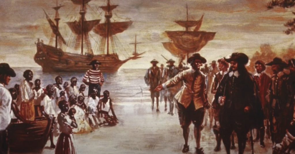 The 1619 Project analyzes the history of Black people in America, starting from the first time Africans are brought to American shores to Virginia. (Jamestown Rediscovery Education)