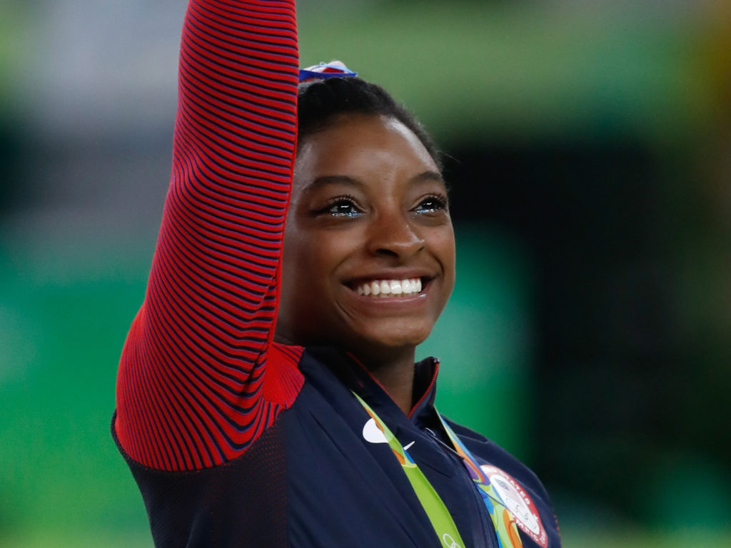 Simone Biles at the Rio Olympics in 2016. (Fernando Frazão/Agência Brasil)