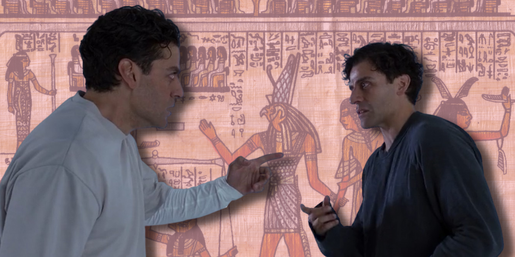 Marc and Steven (Oscar Isaac) are two parts of one body, much like ancient Egyptian gods.