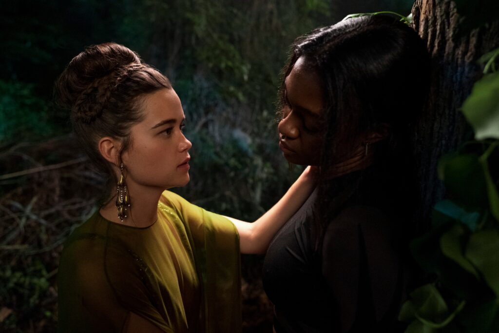 (L to R) Sarah Catherine Hook as Juliette, Imani Lewis as Calliope in First Kill. (Photo credit: Brian Douglas/Netflix)