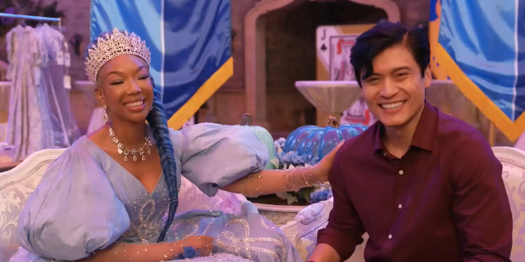 Brandy and Paolo Montalban on the set of Descendants: The Rise of Red