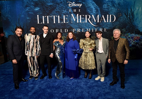 LOS ANGELES, CALIFORNIA - MAY 08: (L-R) Javier Bardem, Daveed Diggs, Jonah Hauer-King, Halle Bailey, Melissa McCarthy, Awkwafina, Jacob Tremblay and Alan Menken attend the World Premiere of Disney's live-action feature "The Little Mermaid" at the Dolby Theatre in Los Angeles, California on May 08, 2023. (Photo by Alberto E. Rodriguez/Getty Images for Disney)