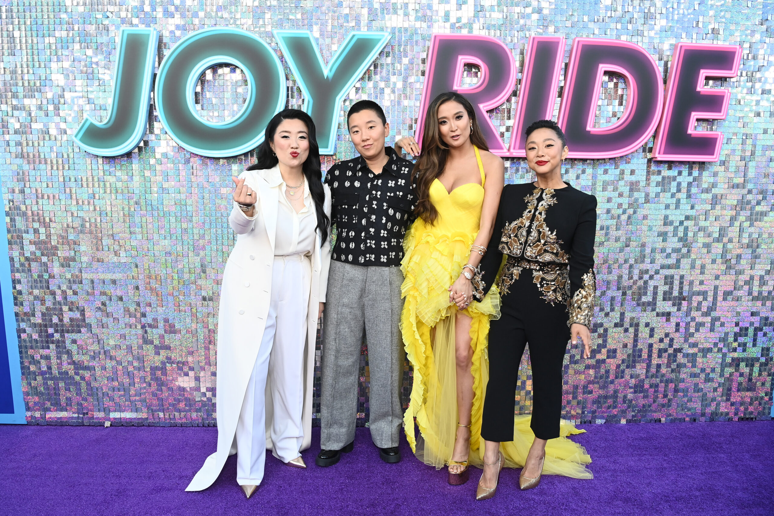LOS ANGELES, CALIFORNIA - JUNE 26: (L-R) Sherry Cola, Sabrina Wu, Ashley Park, and Stephanie Hsu attend the “Joy Ride” Los Angeles Premiere at Regency Village Theatre Westwood at Regency Village Theatre on June 26, 2023 in Los Angeles, California. (Photo by Araya Doheny/Getty Images for Lionsgate)