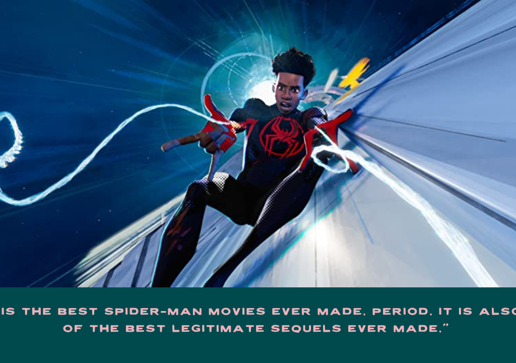 Miles Morales shoots webs while sliding down a metal surface