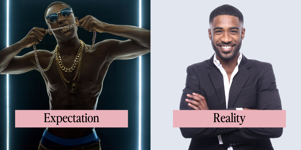 A lot of people think Blackness boils down to the image of a Black rapper in gold chains, but in reality, it's usually an average guy going to work. (Photo credit: nomadsoulphotos via Canva Pro, Getty Images via Canva Pro)