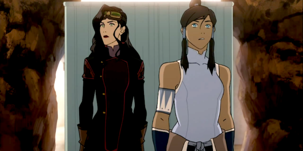 Asami and Korra stand together against a common threat. (Photo: Nickelodeon)